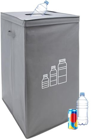 Contenitore per bottiglie di pegno, con borsa per il trasporto rimovibile, 115 l, raccoglitore per bottiglie di pegno con coperchio e maniglie, per bottiglie da 30 a 45 bottiglie