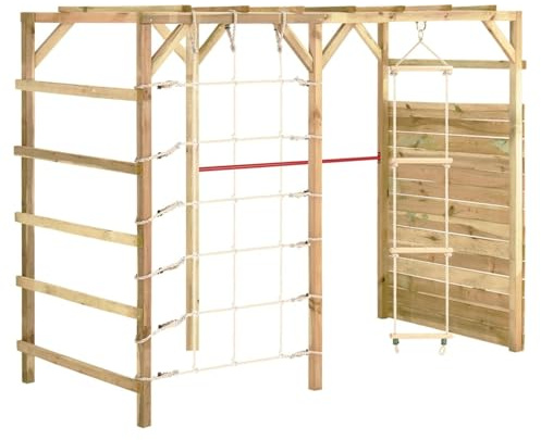 Homgoday Structure d'escalade en bois de pin imprégné 240 x 100 x 170 cm Structure grimpante