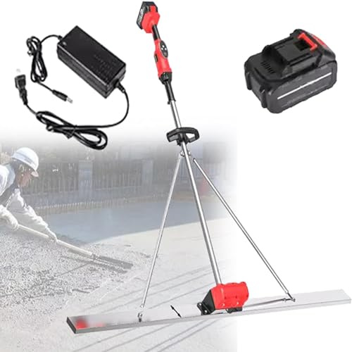 ZXINXIN Kit di Vibrazione per massetto in calcestruzzo Alimentato, vibratore per Finitura in Cemento per massetto Elettrico Alimentato a Batteria con 4,92 Piedi. Piatto
