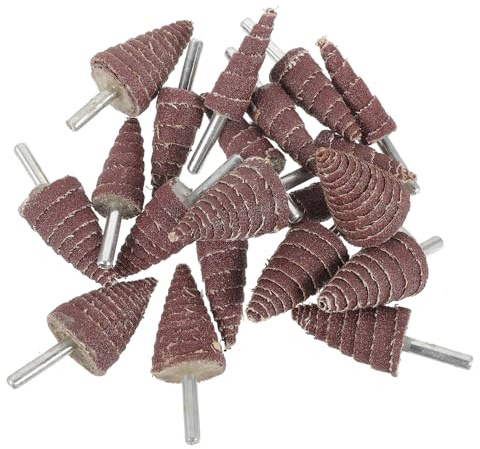 WHAMVOX 20 piezas Cabezas de Lijado Cónico con Mango Ruedas Abrasivas de Solapa para Herramienta Rotativa Accesorios de Esmerilado para Fácil Instalación y Reemplazo