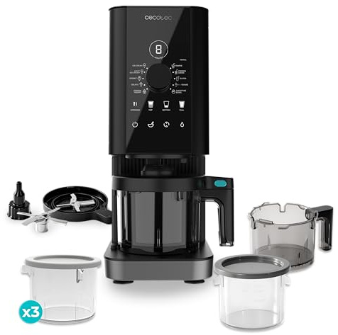 Cecotec Máquina de Helados - Heladera - 1,35L - Gelatec 1800. 700W, 10 Programas, Botones Táctiles y Mando Giratorio, Helados y Bebidas en 3 Pasos, 3 Tarrinas BPA Free, Cremosidad Perfecta