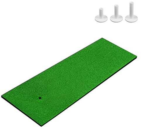Scott Edward Golf Hitting Mat Tee Turf, Rough Turf and Fairway Turf Multiple Versions Portable Golf Training Mat Practice Training Mat for Indoor and Outdoor with 3Pcs Rubber Tees