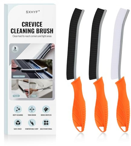 Sxhyf Brosse Nettoyage, Brosse De Nettoyage des Interstices, Brosse Joint Carrelage, Outils Ménagers pour La Cuisine, La Salle De Bain Et Le Véhicule (Orange)