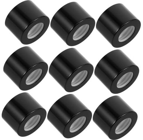 BESPORTBLE 10pcs Black Refillable Glass Diffuser Bottle Caps Metal Sealing Lids for Empty Fragrance Jars DIY Reed Diffuser Replacement Stoppers for Home Office Car Aromatherapy