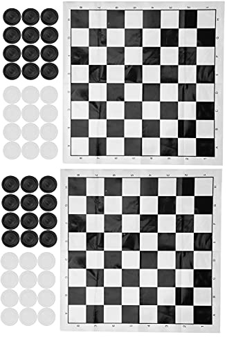HUSHUI Set di Dama Internazionali, Gioco da Tavolo Portatile Leggero a Scacchiera Pieghevole con Pedine in Pellicola di Plastica, per Viaggi, Campeggio, Feste, Divertimento in Famiglia