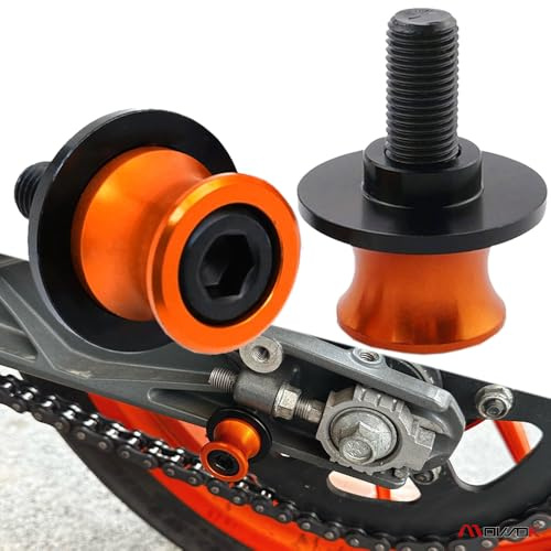 2 Piezas M10 Diábolos Motocicleta para 390 790 890 1050 1090 1190 Adventure 1290 Super Adventure S R T 2019-2024 690 SMC-R Accesorios CNC Basculante de Deslizadores Tornillos del Soporte (Naranja)