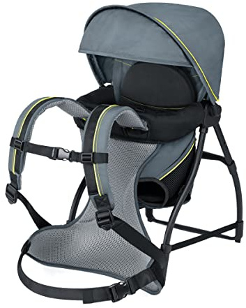 Chicco SmartSupport Aluminum Frame Backpack Carrier, Lightweight Baby Backpack Carrier, Solar/Grey