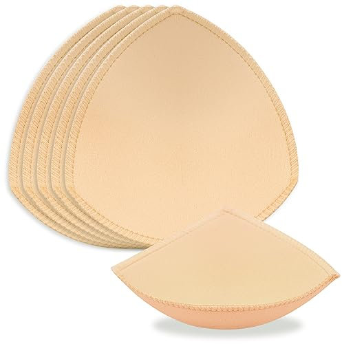 KFLY 3 Pairs Bra Pads Inserts Breast Lift Triangle Breathable Bra Inserts Skin Color Removable Sports Bra for Bikini Top Swimsuit Evening Dress