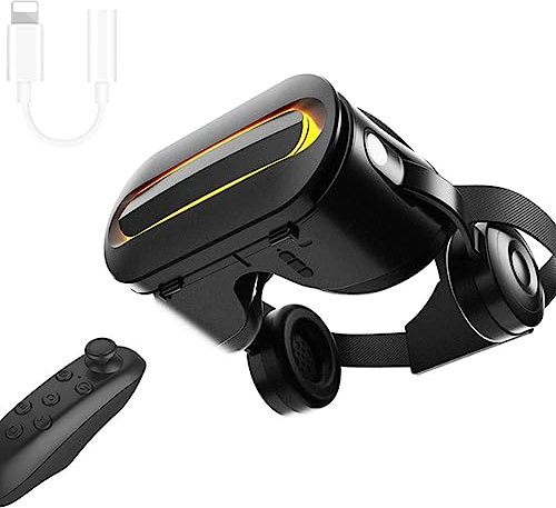 3D Visore Glasses, Occhiali VR Giochi, Realtà Virtuale Cuffie Headset con Telecomando per Film Giochi per 14 13 12 11 Pro Max, Occhiali VR per Android S23 S22 S21 S20 Smartphone 4.5-6.3in (Color : Bl