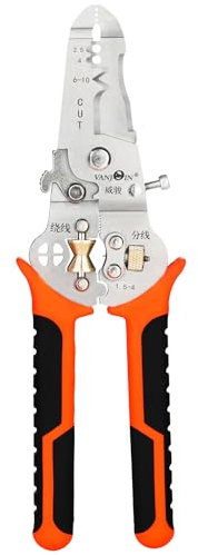 VANJOIN Professional 7 INCH Wire Stripper, 10 in 1 Wire Strippers Multifunctional Cable Stripper Stainless Steel Wire Stripping Tool Cutter Pliers for Stripping, Cutting, Crimping, Winding Wire