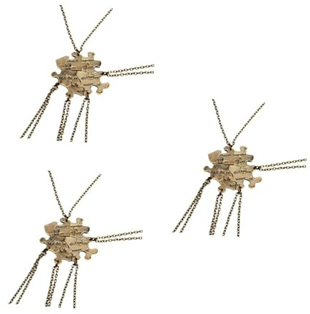 LIFKOME Set Da 15 Pezzi Collana A Forma Di Puzzle Con Decorazione Dorata Per Il Collo Gioielli Creativi Per Le Donne