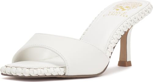 Vince Camuto Women's Emmla Stitched Mule Sandal, Bianco, 10, Medium