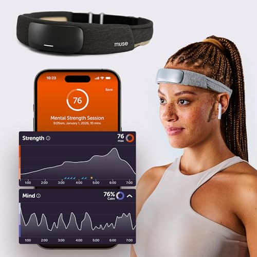 Muse S Athena: The Brain Sensing Headband - Deep Sleep Boost, Sleep Assist and Tracking - Neurofeedback Devices for Meditation Tracking & Monitoring with EEG and fNIRS Sensors - Carbon (Dark Grey)