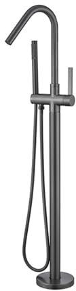SdaryWare Mitigeur de Baignoire-Douche sur Pied Gris, poignée Unique en Laiton, Eau Chaude et Froide, 2 Fonctions. Robinet de Baignoire sur Pied, Gris(Grey)