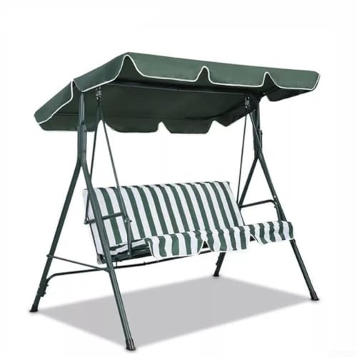 Funda de repuesto para silla de columpio al aire libre, tela Oxford 210D, protección contra la lluvia, toldo para columpios de jardín de 3 asientos (verde)