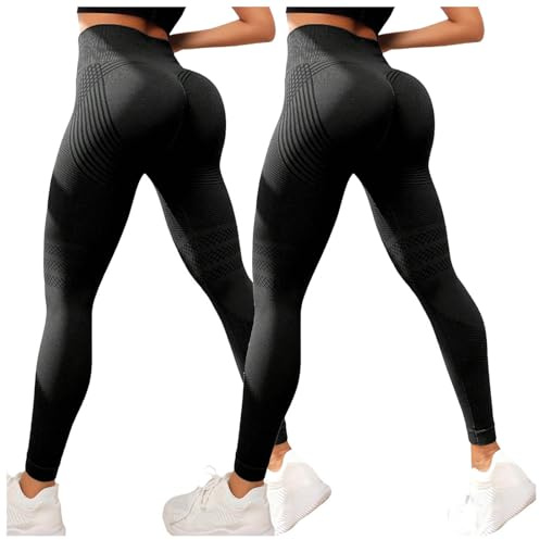 2PC Women Anti Cellulite Leggings 3D Compression Push-Up Opaque High Waist Slimming Scrunch Gym Yoga Running Legging Seamless Tummy Control Stretchy Yoga Pants
