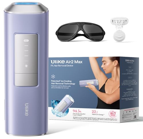 Ulike IPL Hair Removal Device, Pain-Free Ice Cooling Laser Hair Removal Device, USHR Mode* for Full Body, Face, Bikini and Underarms, Autoglide, Gift Purple Air 2 Max