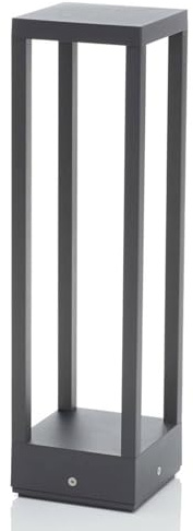 Lucande LED LED-utomhuslampa 'Carlota' (modern) i Grå av aluminium/grå zink (1 lamor, glödlampor ingår) - Väglampa, pollare, vägbelysning, sockellampa