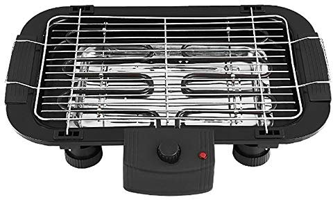 Lucn Electric Table Top Grill BBQ Barbecue Garden Camping Indoor Smoke Free Cooking Teppanyaki, Portable Smokeless Indoor Barbecue Grill Water Filled Drip Tray, 1500W, 5 Gear Adjustable Temperature