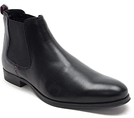 Thomas Crick Men's 'Reggie' Formal Chelsea Boots, Classic, Comfortable and Stylish Boots for Any Occasion, Made with Leather, Effortless and Fashionable (Black)