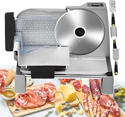 DMBBSAPBSH Cortadora de Fiambre, Cortador Manual de Carne, Cuchillos, rebanadores y picadores de Carne eléctricos con Espesor Ajustable, Espesor Uniforme, for Carne, Verduras y Frutas