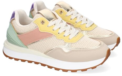 91401 Zapatillas Casual para Mujer, Comdodas y Elegantes, Diseno Moderno Calado, Bicolor, con Cierre de Cordoneras, Ideales para Primavera-Verano. Surtido Talla 38