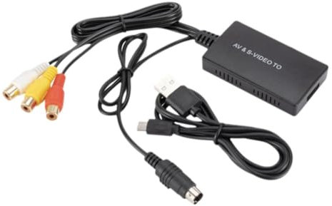 Convertidor de vídeo 1080P AV Svideo a HDMI compatible con RCA a HDMI, compatible con HD para PS2 para DVD, STB, adaptador de TV por cable