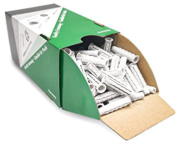 PARCO Premium Universaldübel, Allzweckdübel, Kunststoffdübel mit Rand für perfekten Halt in Beton, Stein, Holz uvm. | 8,0 x 40 mm, 100 Stück, Hochwertiges PA 6