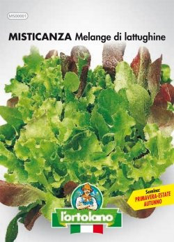 Sementi orticole di qualità l'ortolano in busta termosaldata (160 varietà) (MISTICANZA MELANGE DI LATTUGHINE)