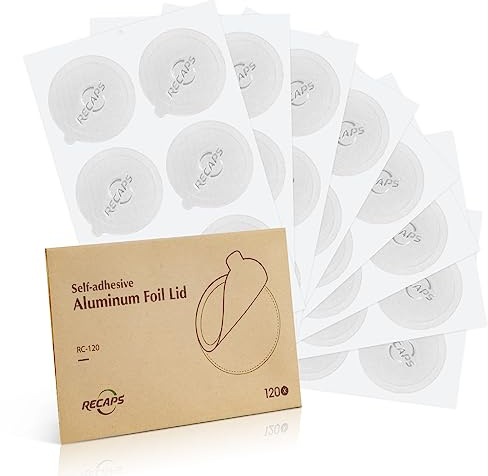 RECAPS Tapas de aluminio para expreso Sellos de papel de aluminio Filtros reutilizables solo compatibles con cápsulas pequeñas Nespresso Original Line (solo tapas de 120 piezas) 37 mm de diámetro