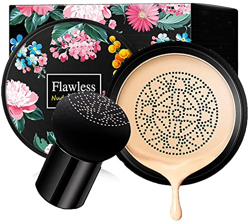 Mushroom Head Air Cushion BB Cream,Concealer Lasting Nude Makeup Moisturizing Pigment BB Liquid Foundation, Even Skin Tone Makeup Base Primer