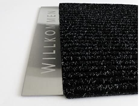 Artikel Design Fußmatte 'Willkommen' Edelstahl