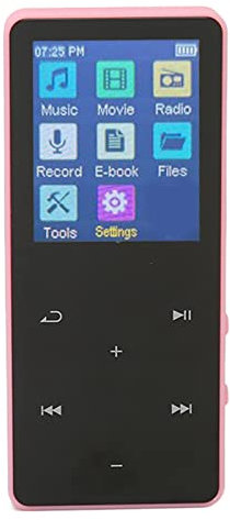 Lecteur MP3 8 Go avec Bluetooth, Lecteur de Musique pour Enfants, étudiants, Personnes âgées, Lecteurs Audio Numériques, Lecteur de Musique MP3 HiFi Portable, Cadeaux (Rose)