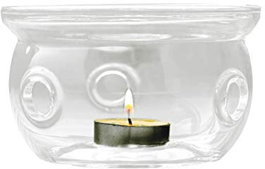 High Heat Resistant Borosilicate Thicken Glass Teapot Warmer Heating Base Set Tea Pot Tea Light Heater (Assorted Color)
