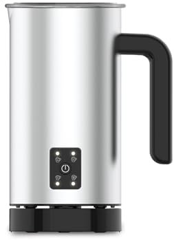 Schiumalatte Elettrico con Funzione Cappuccino in Acciaio Inox - Montalatte Antiaderente Silenzioso e Veloce, con Base Removibile, 550W, Capacità 150ml/300ml