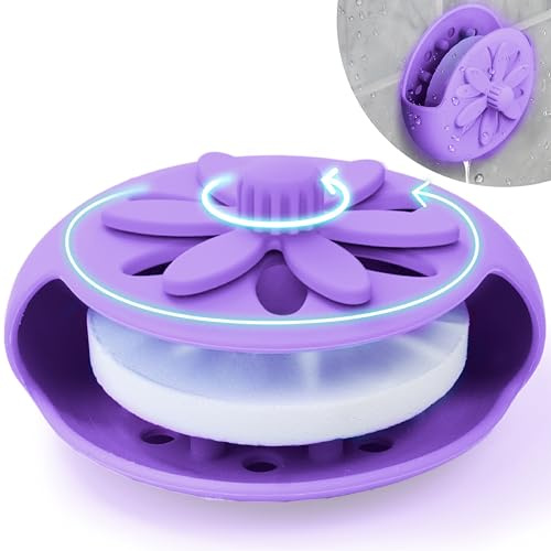 Vassoio viola per doccia a vapore, grande ventosa, per doccia, vapore, tablet, per uso a lunga durata, contenitore per bombe da bagno in fiocchi, decorazione per la casa, decorazione auto, decorazione