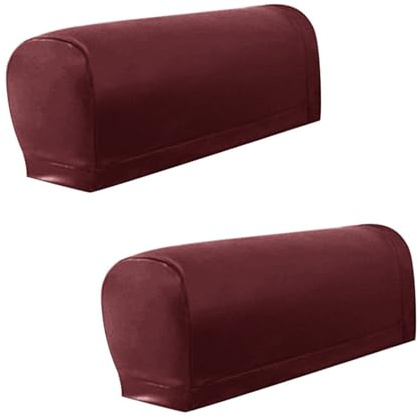 Set di 2 copribraccioli elastici per mobili + 4 cuscinetti antiscivolo impermeabili in poliuretano, installazione rapida, protezione per braccioli per casa, ufficio, casa