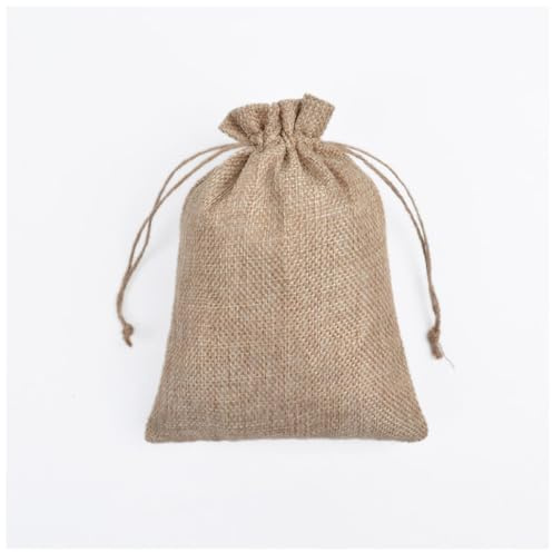 Qiantull 10 stycken jutesäckar linnepåse jutepåse med dragsnöre jutepåsar säckväv väskor smyckespåse linnepåsar presentpåsar för smycken bröllop jul 13 x 18 cm