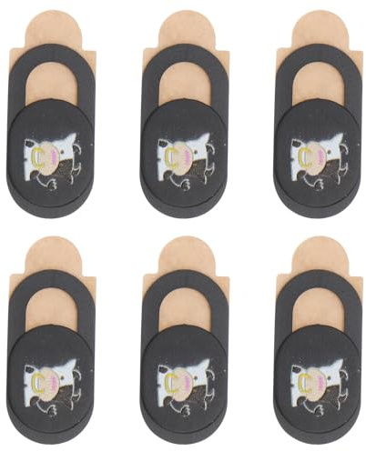 Cabilock 6 Fundas Deslizantes para Cámara Web de Abs Negro, Cubierta Protectora Fácil de Usar para Portátil, Diseño Estético y Discreto para Privacidad