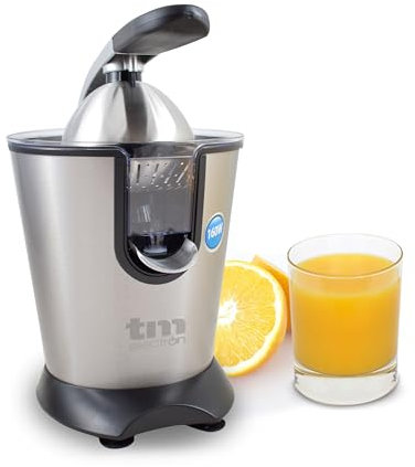 Tm Electron Tmpex010 - Exprimidor eléctrico con cuerpo de acero inoxidable, 160 W, color gris