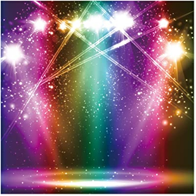 Renaiss 1.8x1.8m Projecteur coloré scène Photographie Toile de Fond Brillant Disco thème Fond Musique fête d'anniversaire décoration Vintage boîte de Nuit tenture Murale Fond Accessoires Photo