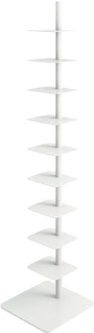 Genérico Estantería Metal de Pie para Libros, 9 Niveles, Altura Regulable, Torre Vertical, Estantería Estrecha, Estantería de Pie para Guardar Libros, DVD, Sala de Estar, Oficina, Dormitorio (Blanco)