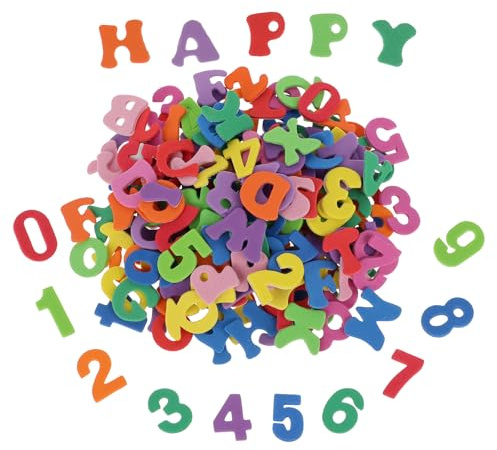 TIESOME 260Pcs Foam Letter Stickers Numbers Stickers, Assorted Colors Self Adhesive A-Z Alphabet Stickers for DIY Crafts Scrapbooking Kids School Project Party Decor(Numbers, Letters)