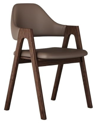 Matstolar Massivträstolar i kinesisk stil med mjukt stoppat ryggstöd for hem/hotell(Coffee)