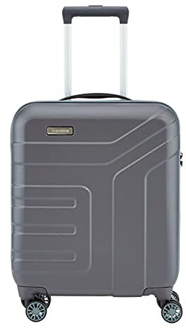 travelite 4-Rad Handgepäck Koffer mit TSA Schloss erfüllt IATA Borgepäck Maß, Gepäck Serie VECTOR: Robuster Hartschalen Trolley in stylischen Farben, 072047-04, 55 cm, 40 Liter, anthrazit (grau)