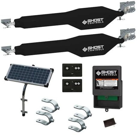 Ghost Controls TDS2XP Heavy-Duty Solar Dual Automatic Gate Opener Kit for Swing Gates Up to 20 Feet