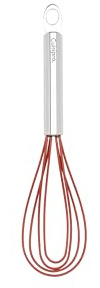 Cuisipro 8-Inch Silicone Flat Whisk, Red