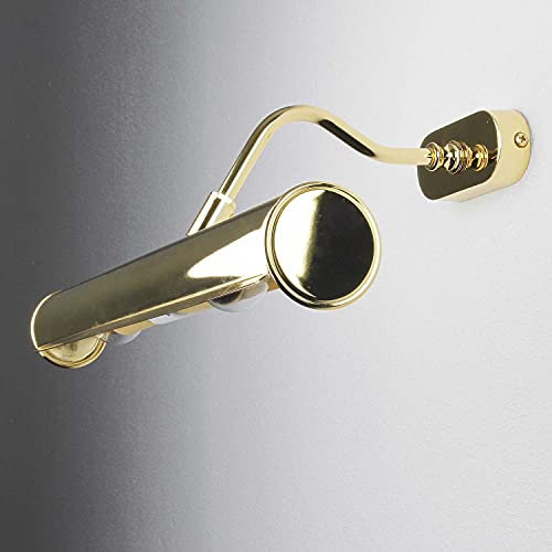 Licht-Erlebnisse Bilderleuchte 40cm Messing 24K Vergoldet Handarbeit Premium Qualität E14 Verstellbar Bilderlampe Wandleuchte