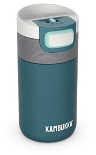 Kambukka Thermobecher 300ml - Kaffeebecher to go aus Edelstahl - Auslaufsicher & dicht - Isolierbecher, Travel & Coffee mug - hält 5h heiß/ 11h kalt - Modell ETNA DEEP TEAL