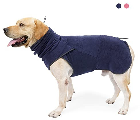 LIANZIMAU Hundepullover Grosse Hunde Fleece Hundemantel Fleecejacke Wintermantel Hunde Pullover für kleine mittelgroße große Hund Warm Hundejacke Wolters Hundemantel